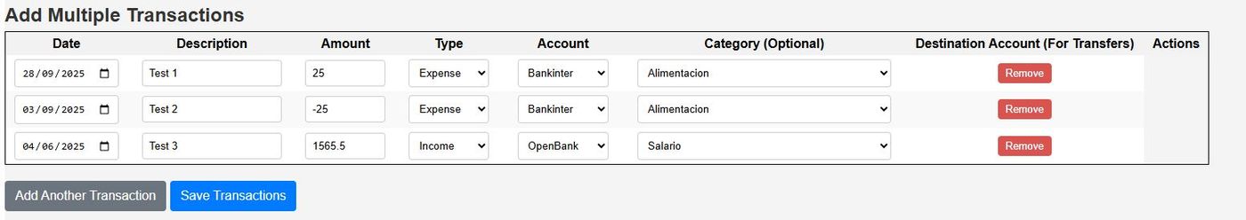 Add multiple transactions